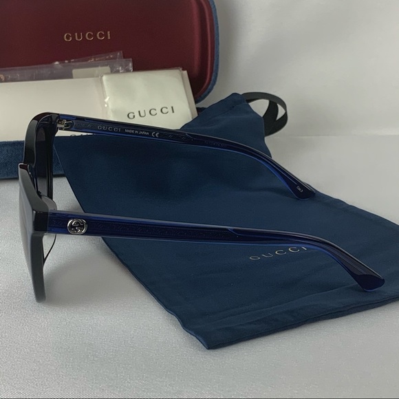❌SOLD❌GUCCI GG0081SK 005 Blue Acetate Oval Frames - Picture 5 of 16